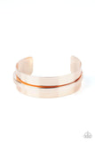 Paparazzi " A Haute Number " Rose Gold Metal 2D Curved Cuff Bracelet