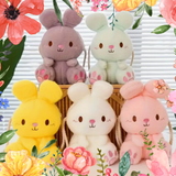 Adorable Fluffy & Soft Embroidered Bunny Rabbit Crossbody Bag with Rope Strap in Yellow