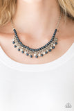 "A Touch of Classy" Silver Chain Multi Blue Pearl Fringe Necklace Set