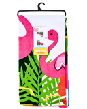 6pc FLAMINGOS Beach Tote Package -Towel-Towel Clips-Sunglasses-Swimsuit bag-Hair Elastics