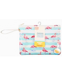 6pc FLAMINGOS Beach Tote Package -Towel-Towel Clips-Sunglasses-Swimsuit bag-Hair Elastics
