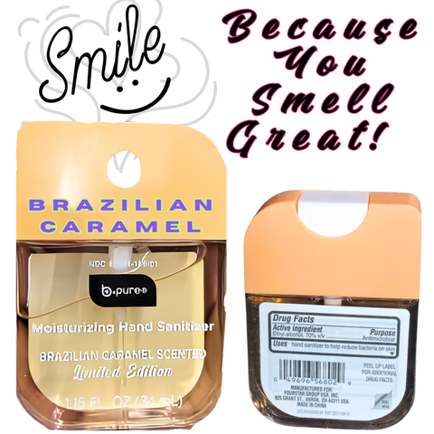 B.Pure - BRAZILIAN CARAMEL Scented Moisturizing Hand Sanitizer Spray - Limited Edition VIRAL ITEM!