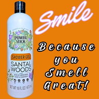 Power Stick - SANTAL WOODS Scented Shower Gel - VIRAL ITEM!