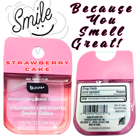 B.Pure - STRAWBERRY CAKE Scented Moisturizing Hand Sanitizer Spray - Limited Edition VIRAL ITEM!