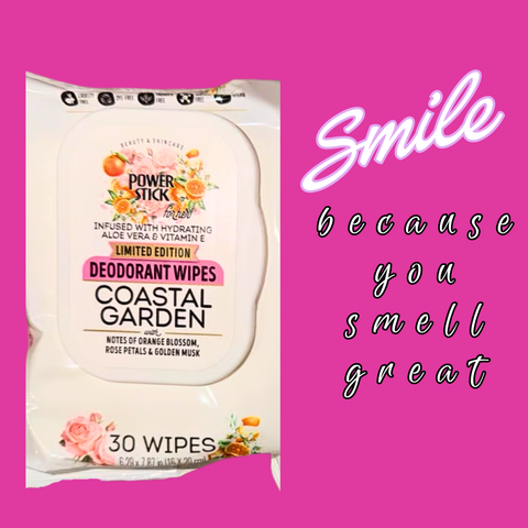 Power Stick - COASTAL GARDEN Deodorant Body Wipes *Limited Edition - VIRAL ITEM!