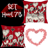 18X18 Sets of 2 Valentine's Day Throw Pillow Covers (*No Inserts) Canvas Feel Set Heart 7A or 7B