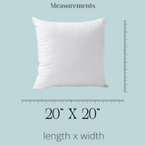 DELUXE ---- 20X20 --- Standard Throw Pillow Inserts ---- Set of 2 (Shipped Separately)