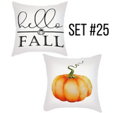 Fall Autumn Polyester (Soft Touch) Pillow Covers (*No Inserts) 18X18 Set of 2