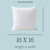 DELUXE ---- 16X16 --- Standard Throw Pillow Inserts ---- Set of 2 (Shipped Separately)