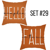 Fall Autumn Polyester (Soft Touch) Pillow Covers (*No Inserts) 18X18 Set of 2