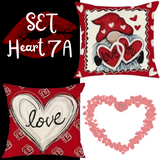 18X18 Sets of 2 Valentine's Day Throw Pillow Covers (*No Inserts) Canvas Feel Set Heart 7A or 7B