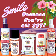 Power Stick Sets - PARADISE BREEZE Conditioner Spray, Body Spray, Wipes, Deodorant & Body and Hair Mist