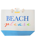 "Beach Please" Tote Bag Package - Heavy Canvas with Rope Handles 6 Item Set
