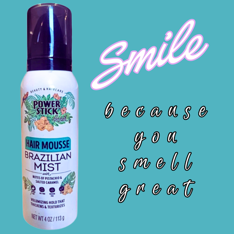 Power Stick BRAZILIAN MIST Scented Hair Mousse Light to Medium Hold - VIRAL ITEM!