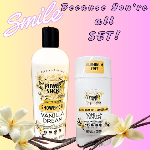 Power Stick Sets - VANILLA DREAM Scented Solid Deodorant & Shower Gel - *Limited Edition