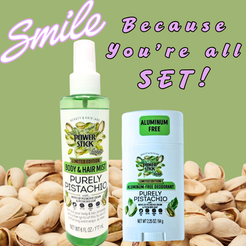 Power Stick Sets - PURELY PISTACHIO  Scented  Deodorant & Body and Hair Mist - *Limited Edition