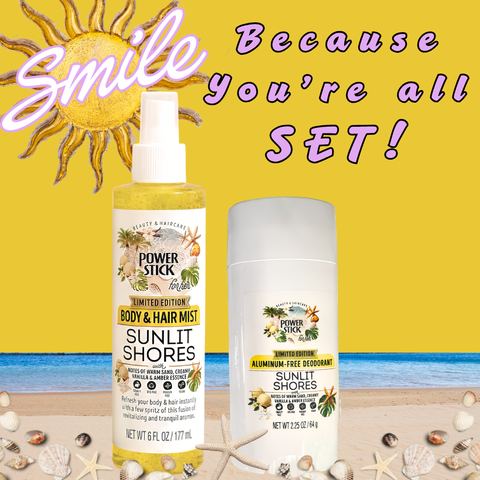 Power Stick Sets - SUNLIT SHORES Scented Solid Deodorant & Body and Hair Mist - VIRAL ITEM!