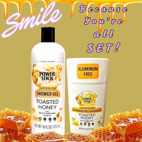Power Stick Sets - TOASTED HONEY SET Scented Solid Deodorant & Shower Gel - *Limited Edition