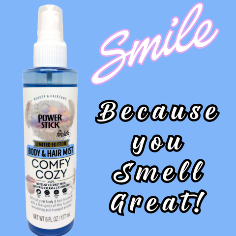 Power Stick - COMFY COZY Hair and Body Mist (clear bottle) *Limited Edition - VIRAL ITEM!
