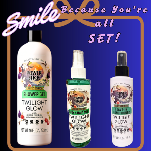 Power Stick Sets - TWLIGHT GLOW SET Shower Gel, Leave-in Conditioner Spray Body & Hair Mist