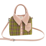 A "WHERE DID YOU GET THAT HANDBAG?" PINK Plaid Canvas Shirt Style Crossbody/Handbag