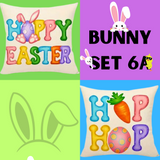 18X18 2 EASTER SEASON Throw Pillow Covers (*No Inserts) Canvas Feel "BUNNY SETS 6A or 6B"