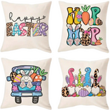 18X18 2 EASTER SEASON Throw Pillow Covers (*No Inserts) Canvas Feel "BUNNY SETS 1A or 1B"