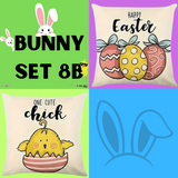 18X18 2 EASTER SEASON Throw Pillow Covers (*No Inserts) Canvas Feel "BUNNY SETS 8A or 8B"