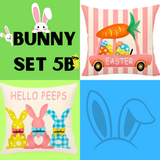 18X18 2 EASTER SEASON Throw Pillow Covers (*No Inserts) Canvas Feel "BUNNY SETS 5A or 5B"