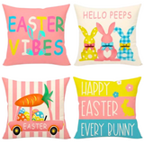 18X18 2 EASTER SEASON Throw Pillow Covers (*No Inserts) Canvas Feel "BUNNY SETS 5A or 5B"