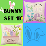 18X18 2 EASTER SEASON Throw Pillow Covers (*No Inserts) Canvas Feel "BUNNY SETS 4A or 4B"