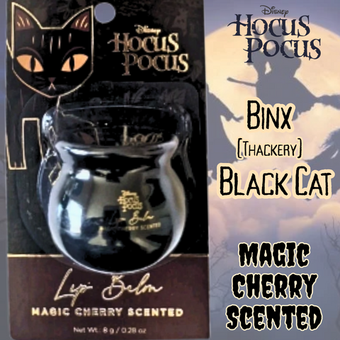DISNEY'S HOCUS POCUS - Lip Balm in a Cauldron Binx "THACKERY" Black Cat VIRAL ITEM!