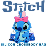 STITCH TAKEOVER!  BLUE STITCH SILICONE CROSSBODY BAG & Pink Bow ( Item ST05 )