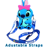 STITCH TAKEOVER!  BLUE STITCH SILICONE CROSSBODY BAG & Pink Bow ( Item ST05 )