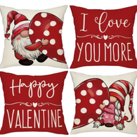 18X18 Sets of 2 Valentine's Day Throw Pillow Covers (*No Inserts) Canvas Feel Set Heart 5A or 5B