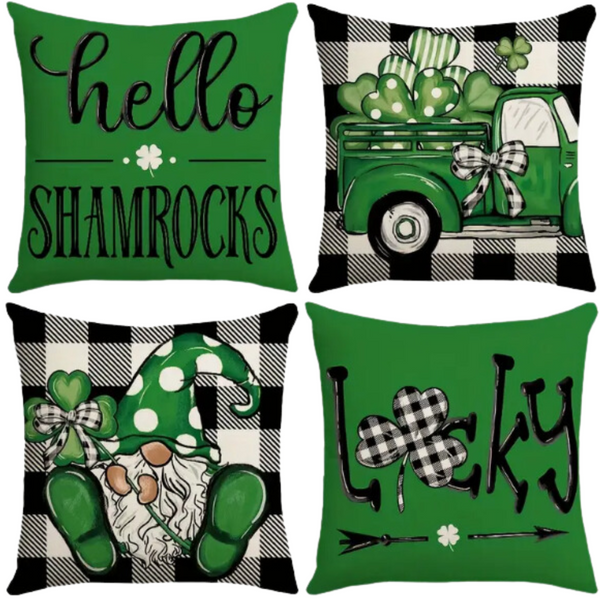 18X18 Set of 2 St. Patrick's Day Throw Pillows (*No Inserts) Patrick Sets 2A & 2B