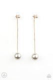 Paparazzi " Extended Elegance " Gold Metal & White Pearl Dangle Ear Jacket Earrings