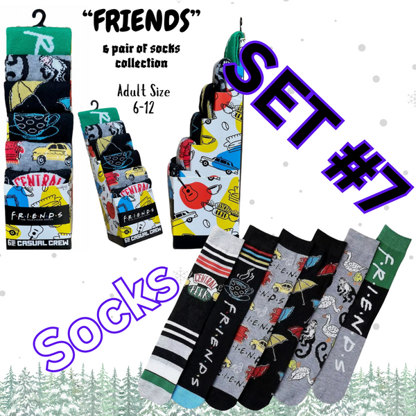 SET #7 THE "F*R*I*E*N*D*S COLLECTION" - INCLUDING THE ULTIMATE 6 SET SOCK SET