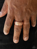 " Field Artillery " Men's Copper Metal Braided Design Band Elastic Ring