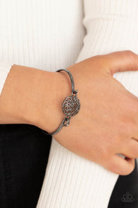 Paparazzi " Filigree Fiesta " Black Metal Mandala Hook and Loop Tension Bracelet