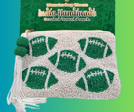 FOOTBALL Themed Beaded Clutch Cosmetic bag