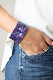 "Freestyle Fashion" Purple Acrylic & Multi Color Confetti Cuff Bracelet