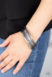 Paparazzi " Full Circle " Silver & Gunmetal Mixed Textured Bangles Set of 7