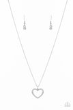 "Glow by Heart" Silver White/Clear Rhinestone Open Heart Necklace Set