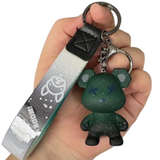 COOL COLOR OMBRE TEDDY BEAR CHARACTER KEYCHAINS WITH STRAP