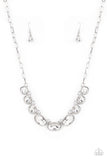 "Gorgeously Glacial" Silver Metal Clear/White Rhinestone Necklace Set