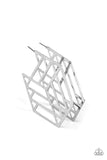 " Got to Get to GEO-ing " Silver Metal Open Work Geometric Post Earrings