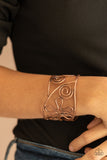 " Groovy Sensations " Antique Copper Metal Funky 70's Inspired Cuff Bracelet