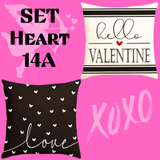 18X18 Sets of 2 Valentine's Day Throw Pillow Covers (*No Inserts) Canvas Feel Set Heart 14A or 14B