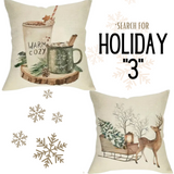 Set of 2 Holiday Throw Pillow Covers (*No Inserts) Polyester Canvas Feel 18X18